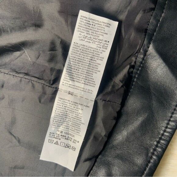 XS Old Navy Vegan Faux Leather Zip up Black Jacket - Picture 7 of 14